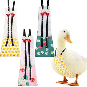 Pañales de pollo reutilizables lavables ajustables para mascotas, pañales de patito, ropa, pañales para mascotas con pajarita para gansos Bantam Call Duck