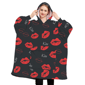 Couverture à capuche personnalisée en usine Taille unique en peluche Sherpa Couverture portable confortable pour femmes <span class=keywords><strong>et</strong></span> hommes - Product Image 3