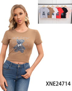 T-shirts pour femmes de haute qualité, design moderne et tendance, imprimé mignon, manches courtes, vente en gros pour adolescents - Product Image 4