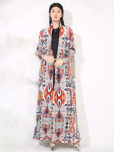 เสื้อคลุมยาวพิมพ์ลายแฟชั่นแบบยับสำหรับผู้หญิงเสื้อคลุมแขนยาวทรงหลวมคอปก2025ใหม่ฤดูใบไม้ผลิ - Product Image 5