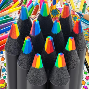 Juego de 12 Lápices y Crayones de Colores Arcoíris, 12 Colores No Solubles, Multiusos, Recuerdo para Fiestas Infantiles, Material Escolar - Product Image 2