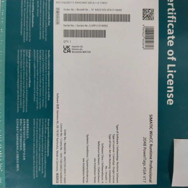 Stock Available WinCC Software V7 6AV2105-0FA17-0AA0 System/Configuration Software DVD License Key USBdrive 100% New Original 12