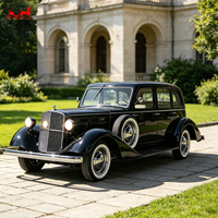 Voiture électrique classique noire vintage, design rétro antique, artisanat exquis, faible bruit et écologique, voiture touristique, voiture de défilé