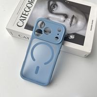 Étui magnétique effet peau pour iPhone 15 14 Pro Max, finition mate semi-transparente, coque de luxe avec protection précise de l'objectif
