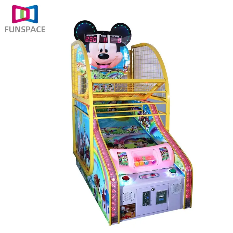 Funspace phong cách mới trong nhà chuột Máy bóng rổ mini đồng tiền hoạt động Arcade trò chơi bóng rổ Máy Trò chơi giải trí trò chơi Kid