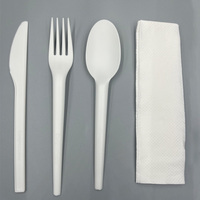 Couverts jetables biodégradables en CPLA sans plastique pour restaurants aériens (couteau, fourchette, cuillère) – Vaisselle compostable OEM