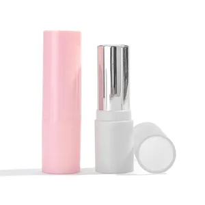 Vacío recargable mini fino negro y oro blanco piel chapstick lápiz labial contenedor tubo vacío a granel carcasa de aluminio