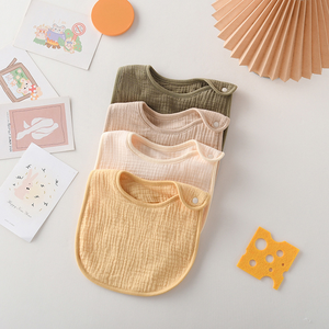 Katun Muslin celemek bayi 6 lapis kain kasa katun bayi celemek tumbuh gigi warna Solid - Product Image 3