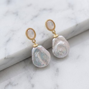 Boucles d'oreilles minimalistes en perles baroques carrées naturelles d'eau douce de 11-12 mm, aiguille en argent 925, <span class=keywords><strong>nacre</strong></span> blanche MOP - Product Image 4