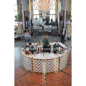 Luxury Gold Hotel Wedding Party Modular <span class=keywords><strong>Outside</strong></span> Cocktail Counter Bar Round per eventi - Product Image 5