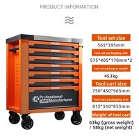 Chariot à outils robuste à 7 tiroirs, 488 pièces, boîte à outils pour réparation automobile, boîte à outils multifonctionnelle, chariot à outils d'entretien, armoire à outils