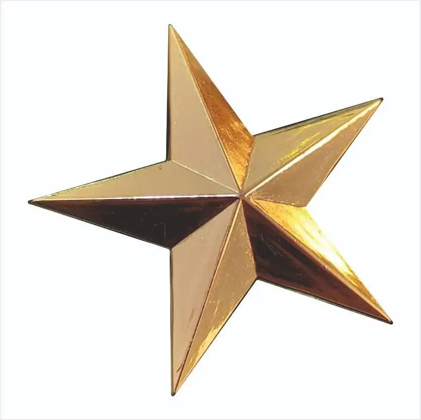 Personalizado chapado en oro plata 3D pentagrama estrella pin