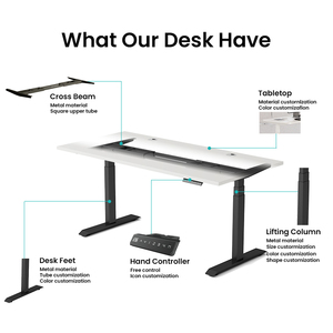 可定制电动站立式办公桌高度可调办公桌l形设计，适用于企业批量订单可调办公桌 - Product Image 3