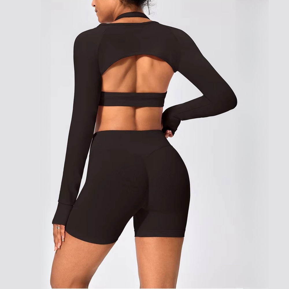 Women Long Sleeve Yoga Crop Top Exercise Yoga Fitness Shrug Long Sleeve Tops Long Sleeve Shawl Cropped Shirts Sports