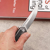 S35VN acier alliage de titane poignée en Fiber de carbone portant Portable pêche EDC couteau de poche pour la survie en milieu sauvage