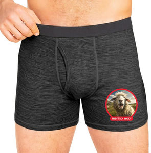 Sous-vêtements pour hommes CELINNE 100% laine mérinos, antibactériens naturels, ouverture frontale, caleçons boxer pour hommes, évacuation de l'humidité - Product Image 1