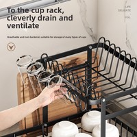 Meilleure vente : Égouttoir à vaisselle sur pied, non pliable, auto-drainant, en métal, multifonctionnel, style moderne et épuré, pour comptoir