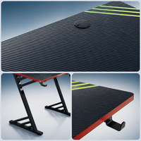 Bureau de jeu ergonomique en fibre de carbone avec éclairage LED RGB, nouveau modèle, vente en gros d'usine, montage facile pour la maison et le bureau