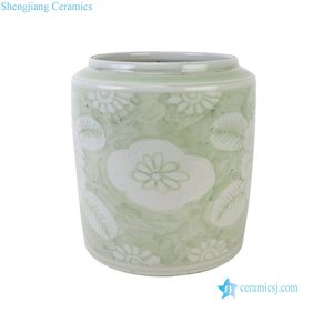 RZSX172-A-B Vaso da Tavolo in Ceramica con Motivo Floreale Verde, Marrone e <span class=keywords><strong>Bianco</strong></span>, Portapenne - Product Image 3