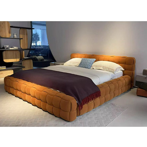 KMJ Set <span class=keywords><strong>Camera</strong></span> <span class=keywords><strong>da</strong></span> <span class=keywords><strong>Letto</strong></span> Personalizzati di Alta Qualità, Letti Imbottiti Arancioni con Struttura in Schiuma Morbida e Contenitore, Misure Queen e King, Vendita all'Ingrosso - Product Image 2