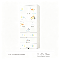 Armoire pour enfants à 6 niveaux, 4 grands et 2 petits tiroirs, compartiment suspendu, armoire de rangement pour vêtements en plastique