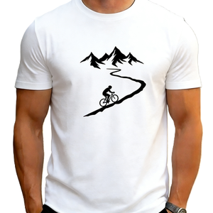 T-shirt graphique avec silhouette <span class=keywords><strong>de</strong></span> cycliste <span class=keywords><strong>de</strong></span> VTT, sport <span class=keywords><strong>de</strong></span> plein air, aventure, nature, surdimensionné, en coton - Product Image 6