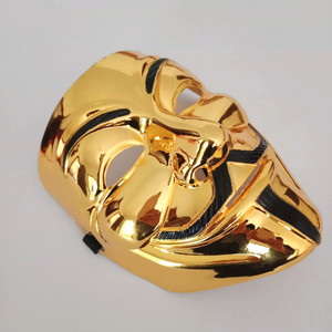 Masque de meurtre en forme de V plaqué or et argent haut de gamme Masque sur le thème du film. Masque de fête du festival d'Halloween. - Product Image 3
