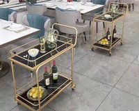Troli penyimpanan tangan makanan anggur minuman keras troli/troli rumah tangga untuk Hotel Bar restoran