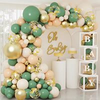 Kit d'arche de guirlande de ballons à motif carré moderne fait main LANJO pour mariage, anniversaire, Saint-Valentin, festival, fête, confettis