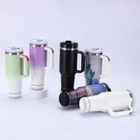 Gobelet isotherme 40 oz vierge pour sublimation avec haut-parleur Bluetooth intégré, couleur dégradée, en acier inoxydable, pour impression photo personnalisée
