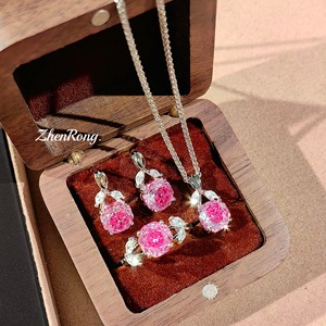 Juego de Joyería de Lujo con Circonitas Brillantes de Plata Pura, Regalo para Boda, Día de San Valentín, Fiesta, Uso Diario Unisex - Product Image 1