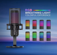 Microfono-Grabacion Microfono RGB Gamer PC De Condensador Para PC USB Microphone Condensateur Ordinateur PC Mic