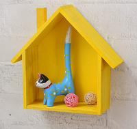 Étagère murale en bois en forme de maison, chambre d'enfant, maternelle, restaurant, étagère de rangement décorative en bois