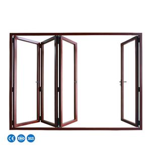 Porte pliante robuste en aluminium à double vitrage, verre de sécurité trempé pour villas de luxe, design moderne - Product Image 3