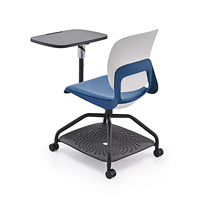 Chaise de formation empilable en gros avec base remplaçable, dossier ergonomique bionique et coussin en tissu