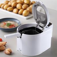 Penggorengan Listrik Rumah Tangga 2000W Stainless Steel 3.5L, Mesin Kentang Goreng, Hemat Energi, Laris Terjual