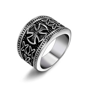 European Style Cross <b>Titanium</b> Steel <b>Ring</b> Men's Jewelry SA375 Gift Accessory - Product Image 5