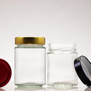 Vente en gros 500g 1000g pot hexagonal carré rond en verre de miel avec couvercle à cosse en métal tarro de miel de cristal con tapa giratoria - Product Image 5