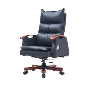 Ergonomic Office <b>Chair</b> Solid Wood Leather Swivel Reclining Boss <b>Chair</b> For Home Office <b>Study</b> Room - Product Image 4