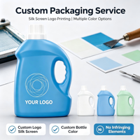 Vente en gros de bidons de lessive en HDPE de 1800 ml, grande capacité, poignée intégrée, bouteille vide pour liquide de lavage, emballage personnalisé avec logo