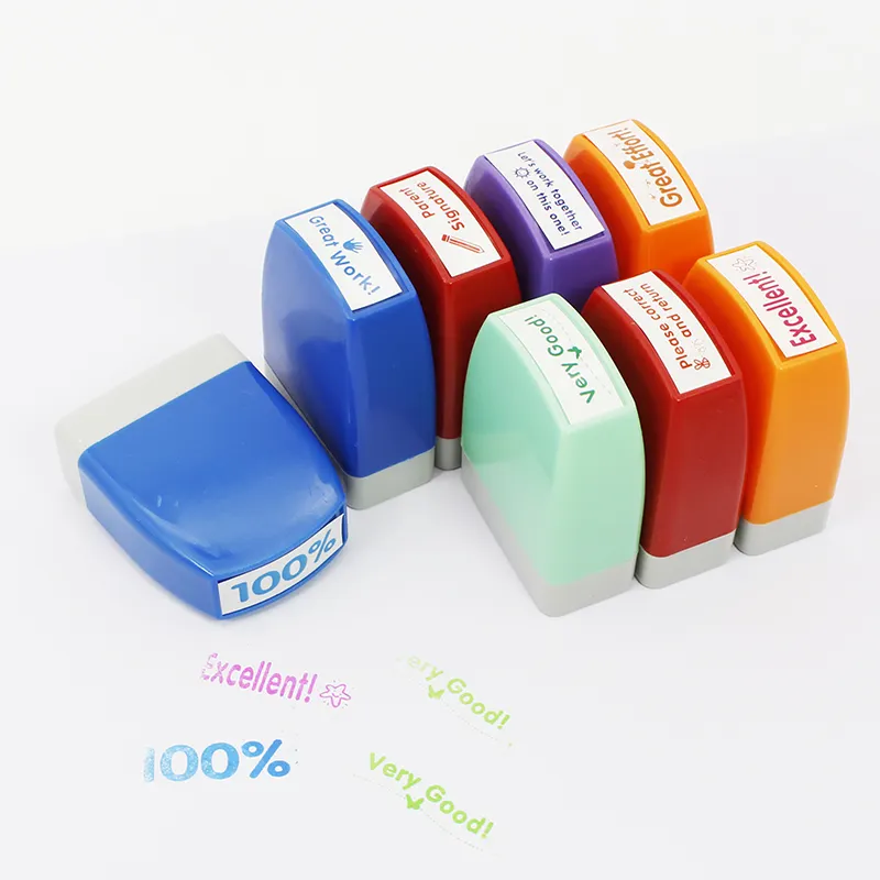 Factory direct sale teacher stamps in English flash rubber stamp photosensitive flash stamp