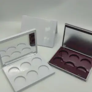 Sungpower kotak Eyeshadow bening 36mm, casing Eyeshadow bentuk kotak kemasan, Label pribadi ramah lingkungan 6 Eyeshadow