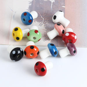 Perles colorées peintes à la main, <span class=keywords><strong>champignon</strong></span>, matériaux d'accessoires de bricolage, céramique de forme irrégulière, artisanat de Jingdezhen - Product Image 4