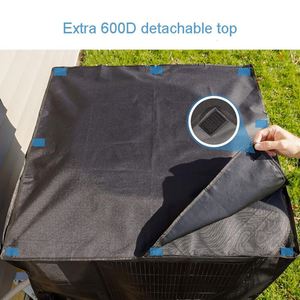 Waterproof AC Mesh Outdoor Unit Cover 600D Breathable Full <b>PVC</b> Mesh Removable <b>Top</b> Dust Cover for Air Conditioner - Product Image 2