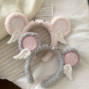 ربطة شعر مرنة بتصميم أجنحة ملاك فروية لطيفة للفتيات، عصابة رأس كرتونية على شكل فيل للنساء، إكسسوار شعر بالجملة - Product Image 3