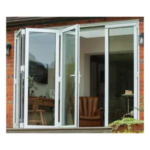 Ticari avustralya standart alüminyum panoramik sürgülü kapı iki kat cam veranda sineklikli kapı dış katlanır tasarım