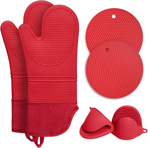 Gants de four en silicone extra longs très demandés – Lot de gants de cuisine résistants à la chaleur, antidérapants et épaissis pour barbecue et cuisson - Product Image 1