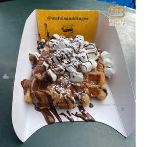 ถาดกระดาษวาฟเฟิลทำจากกระดาษแบบใช้แล้วทิ้งถาดใส่อาหารขนม - Product Image 1