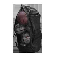 Sac à dos de rangement pour ballons de basketball, de football et de volley-ball en polyester à double épaule, équipement d'entraînement, grand filet pour ballons avec fermeture éclair