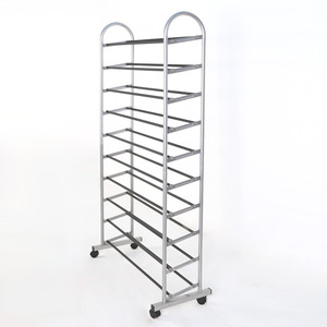 Étagère à chaussures multi-niveaux en métal Jinsheng avec roulettes, rangement autoportant pour la maison et le hall d'entrée - Product Image 5